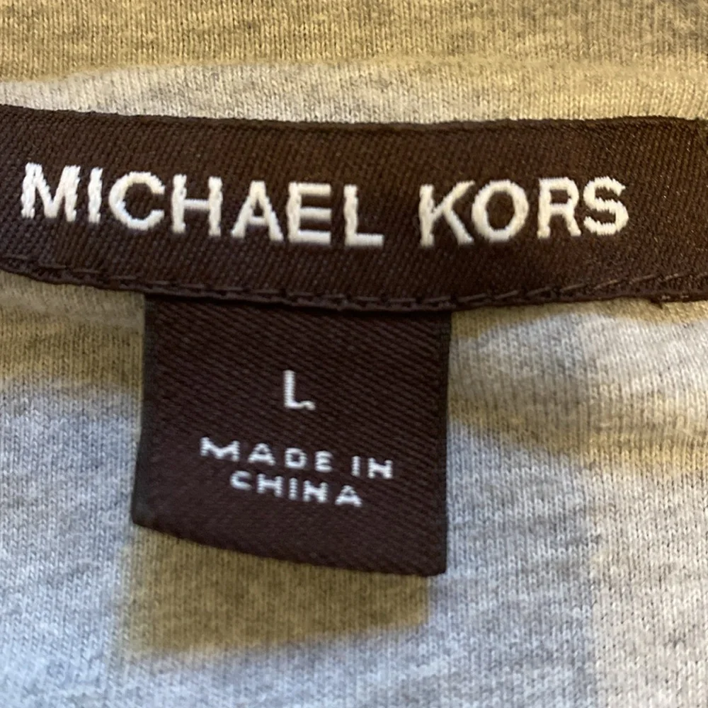 MICHAEL KORS waffle knit lined hoodie. Zipper. 100% cotton. Good condition. Sz L